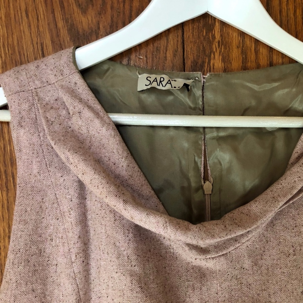 SARA Maternity Dress/Mauve Tweed/Made in Italy